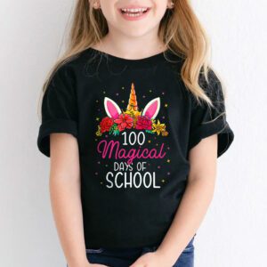 100th Day of School Unicorn 100 Magical Days Teacher Girls T Shirt 1 4