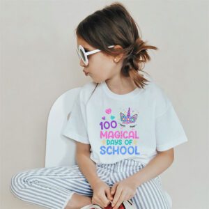100th Day of School Unicorn 100 Magical Days Teacher Girls T Shirt 2