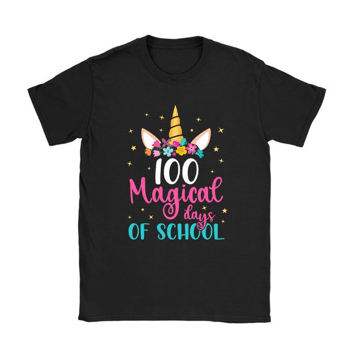 100th Day of School Unicorn 100 Magical Days Teacher Girls T-Shirt