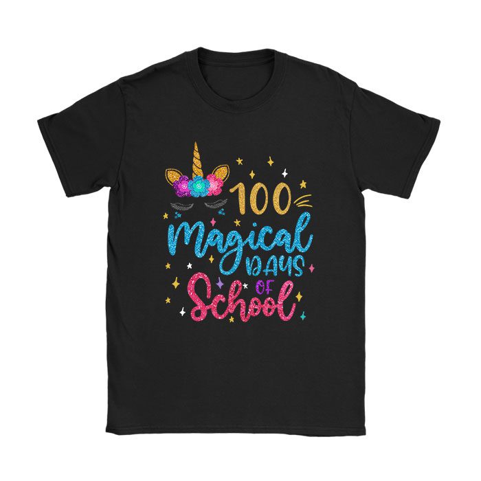100th Day of School Unicorn 100 Magical Days Teacher Girls T-Shirt