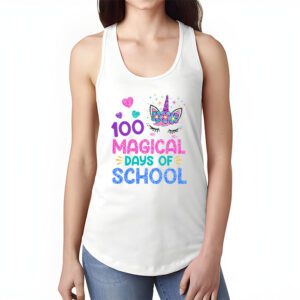 100th Day of School Unicorn 100 Magical Days Teacher Girls Tank Top 1