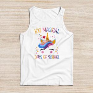 100th Day of School Unicorn 100 Magical Days Teacher Girls Tank Top