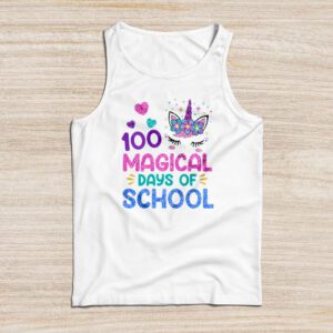 100th Day of School Unicorn 100 Magical Days Teacher Girls Tank Top