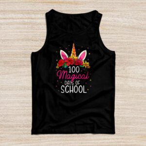 100th Day of School Unicorn 100 Magical Days Teacher Girls Tank Top