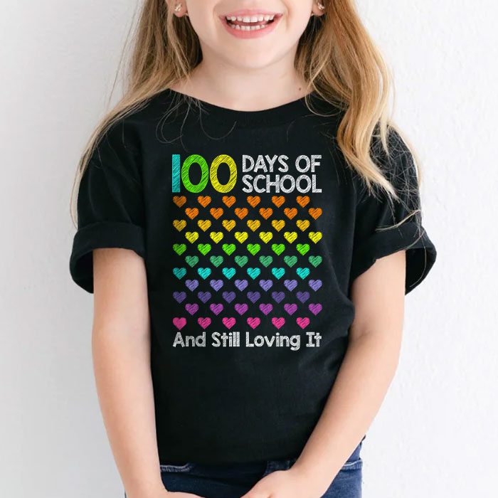 100th-Day-of-School-and-Still-Loving-It-100-Rainbow-Hearts-T-Shirt-1 100th Day of School and Still Loving It 100 Rainbow Hearts T Shirt 1 4