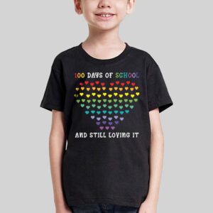 100th Day of School and Still Loving It 100 Rainbow Hearts T Shirt 2 3