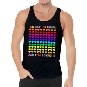 100th Day of School and Still Loving It 100 Rainbow Hearts Tank Top 3 2