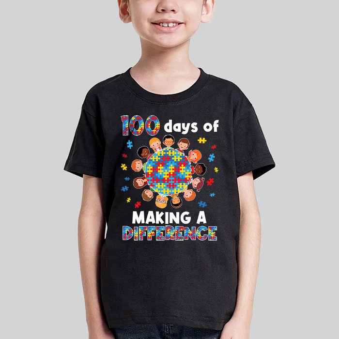 Autism Awareness Making Differences 100 Days Of School T Shirt 3 1