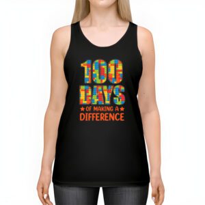 Autism Awareness Making Differences 100 Days Of School Tank Top 2 4