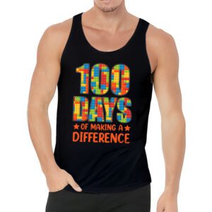 Autism Awareness Making Differences 100 Days Of School Tank Top 3 4