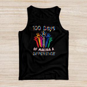 Autism Awareness Making Differences 100 Days Of School Tank Top