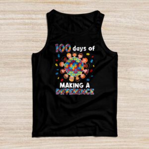 Autism Awareness Making Differences 100 Days Of School Tank Top