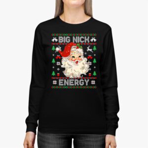 Big Nick Energy Santa Naughty Adult Ugly Christmas Sweater Longsleeve Tee 2