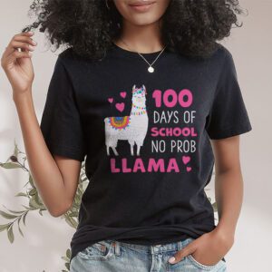 Celebrating 100 Days of School NoProb Llama Kids Teachers T Shirt 1