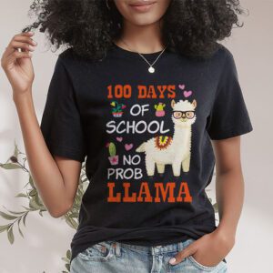 Celebrating 100 Days of School NoProb Llama Kids Teachers T Shirt 1 4