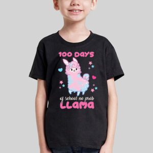 Celebrating 100 Days of School NoProb Llama Kids Teachers T Shirt 3 2