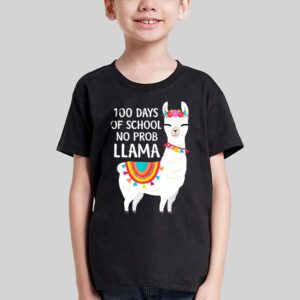 Celebrating 100 Days of School NoProb Llama Kids Teachers T Shirt 3 3