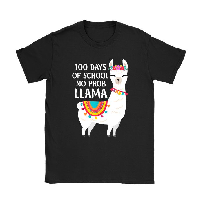 Celebrating 100 Days of School NoProb Llama Kids & Teachers T-Shirt