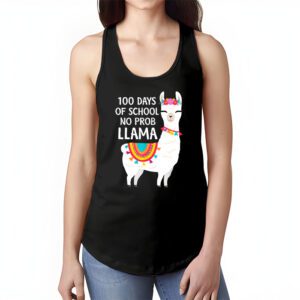 Celebrating 100 Days of School NoProb Llama Kids Teachers Tank Top 1 3