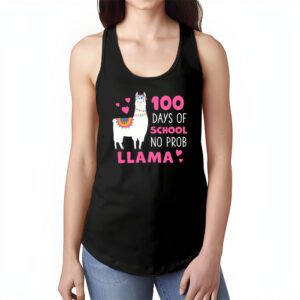 Celebrating 100 Days of School NoProb Llama Kids Teachers Tank Top 1