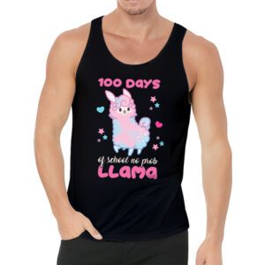 Celebrating 100 Days of School NoProb Llama Kids Teachers Tank Top 3 2