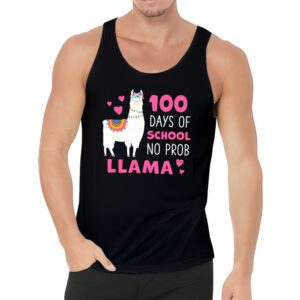 Celebrating 100 Days of School NoProb Llama Kids Teachers Tank Top 3