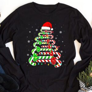 Christmas Candy Cane Santa Xmas Kids Toddler Youth Women Men Longsleeve Tee 1 5