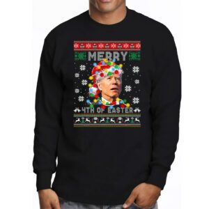 Funny Joe Biden Christmas Santa Hat Merry 4th Of Easter Xmas Longsleeve Tee 3 2