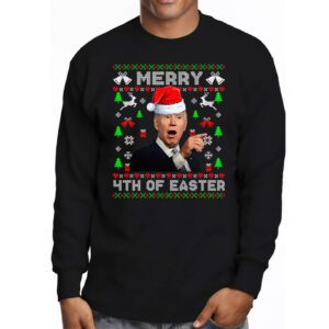 Funny Joe Biden Christmas Santa Hat Merry 4th Of Easter Xmas Longsleeve Tee 3 4