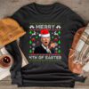 Funny Joe Biden Christmas Santa Hat Merry 4th Of Easter Xmas Longsleeve Tee