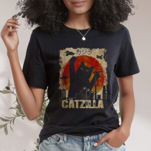Funny Vintage Japanese Catzilla Siamese Cat Lover T Shirt 1 1