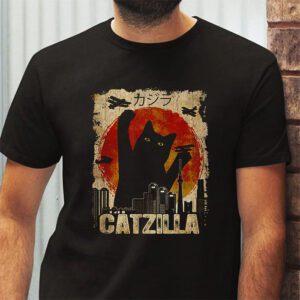 Funny Vintage Japanese Catzilla Siamese Cat Lover T Shirt 2 1