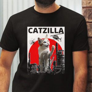 Funny Vintage Japanese Catzilla Siamese Cat Lover T Shirt 2 3