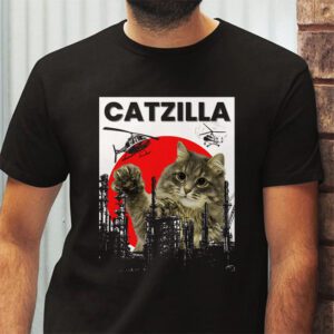 Funny Vintage Japanese Catzilla Siamese Cat Lover T Shirt 2 4