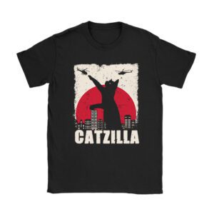 Funny Vintage Japanese Catzilla Siamese Cat Lover T-Shirt