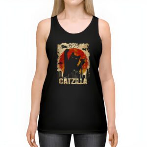 Funny Vintage Japanese Catzilla Siamese Cat Lover Tank Top 2 1