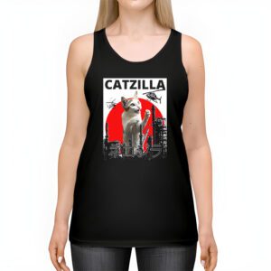 Funny Vintage Japanese Catzilla Siamese Cat Lover Tank Top 2 3