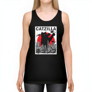 Funny Vintage Japanese Catzilla Siamese Cat Lover Tank Top 2