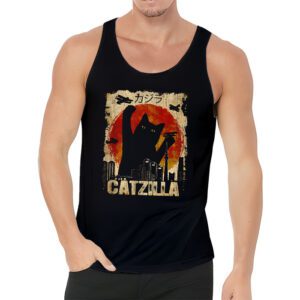 Funny Vintage Japanese Catzilla Siamese Cat Lover Tank Top 3 1