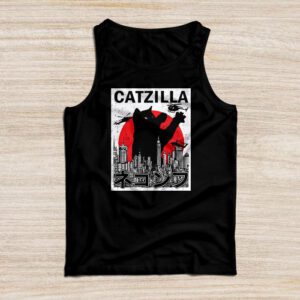 Funny Vintage Japanese Catzilla Siamese Cat Lover Tank Top