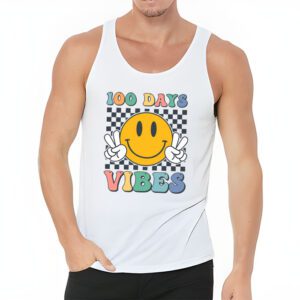 Groovy 100th Day Of School 100 Days Vibes Teacher Kids Tank Top 3