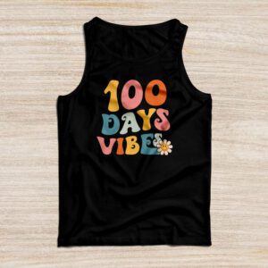 Groovy 100th Day Of School 100 Days Vibes Teacher Kids Tank Top