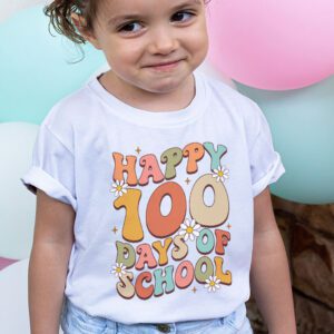 Groovy Teacher Student 100th Day Of School Happy 100 Days T Shirt 2