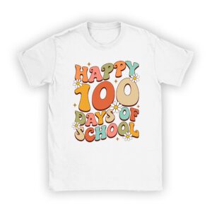 Groovy Teacher Student 100th Day Of School Happy 100 Days T-Shirt