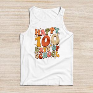 Groovy Teacher Student 100th Day Of School Happy 100 Days Tank Top