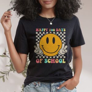 Happy 100 Days Of School Retro Groovy Teacher Student Kids T Shirt 1 4