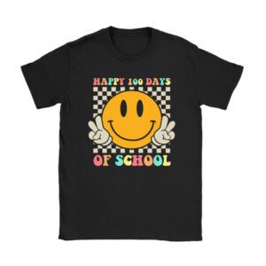 Happy 100 Days Of School Retro Groovy Teacher Student Kids T-Shirt