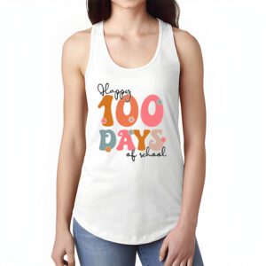 Happy 100 Days Of School Retro Groovy Teacher Student Kids Tank Top 1 12