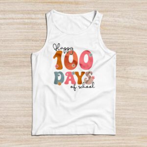 Happy 100 Days Of School Retro Groovy Teacher Student Kids Tank Top