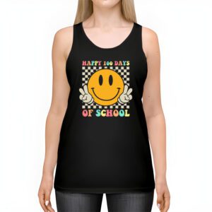 Happy 100 Days Of School Retro Groovy Teacher Student Kids Tank Top 2 14